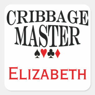 Personalisierter Cribbage-Meister Quadratischer Aufkleber