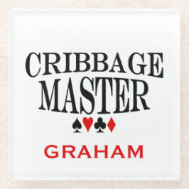 Personalisierter Cribbattmeister Glasuntersetzer