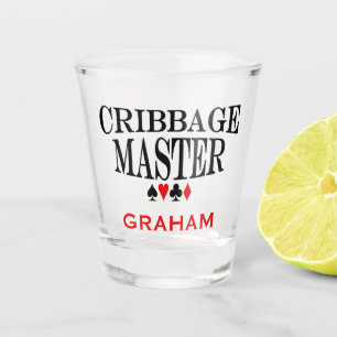 Personalisierter Cribbattmeister Schnapsglas