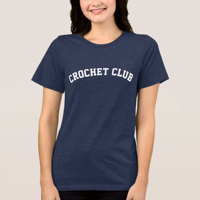 Personalisierter Crochet-Clubname im Hintergrund Tri-Blend Shirt (Vorderseite)