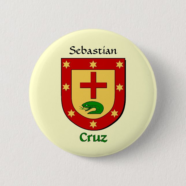 Personalisierter Cruz Historischer Schild Button (Vorderseite)