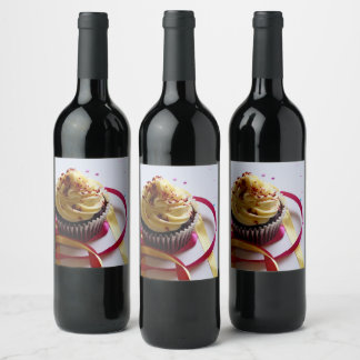 Personalisierter Cupcake Weinetikett