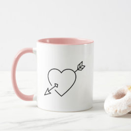 Personalisierter Cupid-Heart-Arrow-Kaffeebecher Tasse