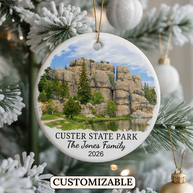 Personalisierter Custer State Park Custom South Da Keramik Ornament (Von Creator hochgeladen)