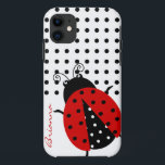 Personalisierter CutePolka Punkt-Rot-Marienkäfer iPhone 11 Hülle<br><div class="desc">Personalisierter niedlicher Polka-Punkt-Rot-Marienkäfer</div>