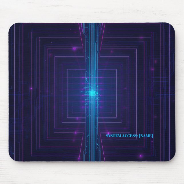 Personalisierter Cyberpunk-Systemzugang Neon Mousepad (Vorne)