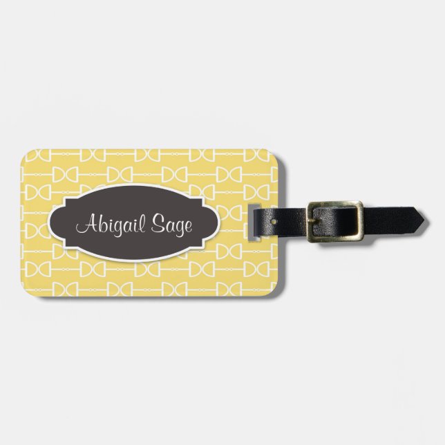 Personalisierter D Ring Schlangenhammer gelb Gepäckanhänger (Vorderseite horizontal)