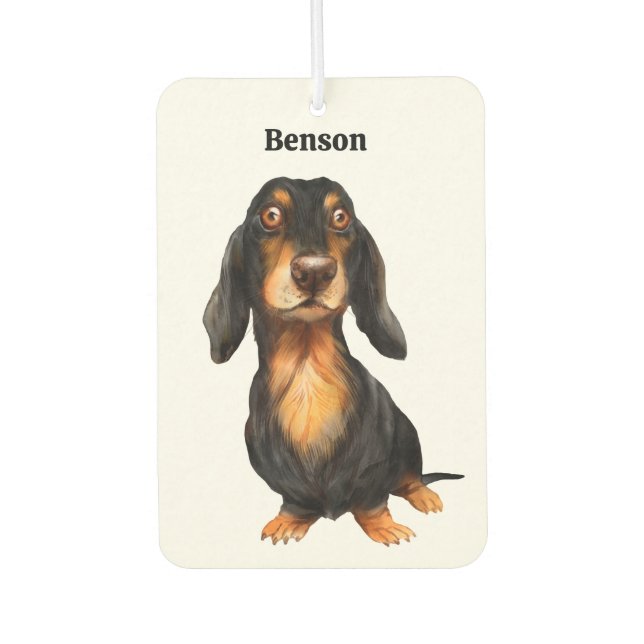 Personalisierter Dachshund Autolufterfrischer (Vorderseite)