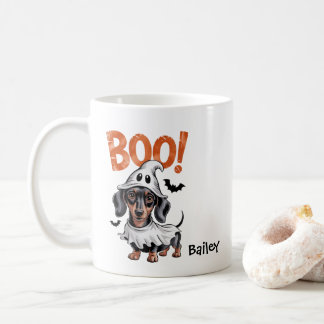 Personalisierter Dachshund Halloween-Hund Kaffeetasse