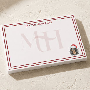 Personalisierter Dachshund-Weihnachts- Custom-Mono Post-it Klebezettel