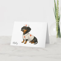 Personalisierter Dackel Hund zur baldigen Genesung