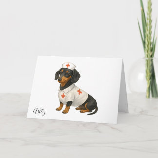 Personalisierter Dackel Hund zur baldigen Genesung Karte