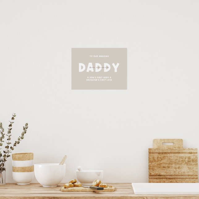 Personalisierter Daddy Bold Typographie Vatertag Poster (Küche)