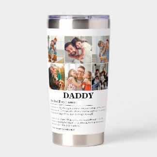 Personalisierter Daddy Definition 6 FotoCollage Thermobecher