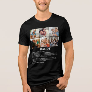Personalisierter Daddy Definition 6 FotoCollage Tri-Blend Shirt