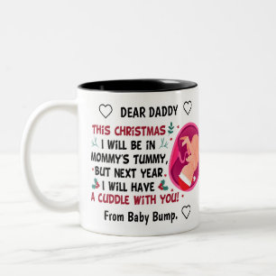Personalisierter Daddy to be from Bump Christmas 2 Zweifarbige Tasse