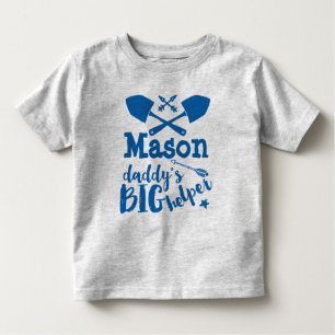 Personalisierter Daddy's Big Helper Blue und Gray Kleinkind T-shirt