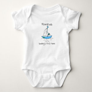 Personalisierter Daddy's First Mate Sailboat Baby Strampler