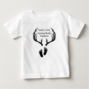 Personalisierter Daddy's Little Hunting Buddy Baby T-shirt