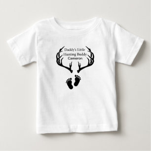 Personalisierter Daddy's Little Hunting Buddy Jagd Baby T-shirt