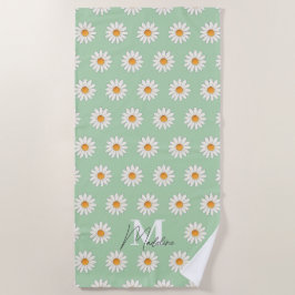 Personalisierter Daisy Floral Beach Handtuch Indiv
