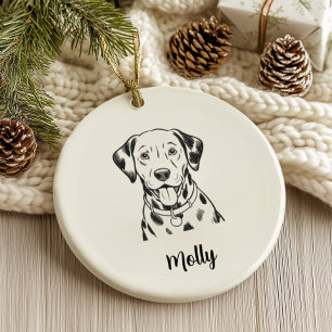 Personalisierter Dalmatiner-Hund-Weihnachten Keramik Ornament