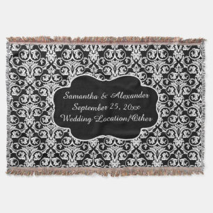 Personalisierter Damaskus-Hochzeitschutz Decke