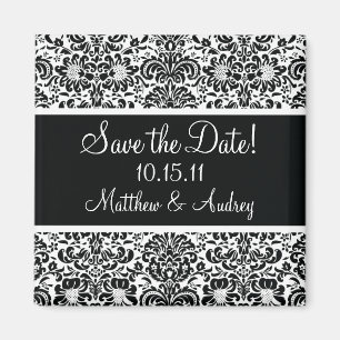 Personalisierter Damast-Save the Date Magnet