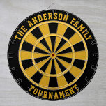 Personalisierter Dartboard für  Familiennamen Dartscheibe<br><div class="desc">Fügen Sie einen Familiennamen hinzu, und erstellen Sie ganz einfach Ihr personalisiertes Familienname-Dartboard. Klicken Sie auf KENNEN, um die Farbe des Texts oder des Motherboards zu ändern. Sie können dieses Design auf anderen Zazzle-Produkten übertragen und an die meisten Zazzle-Produkte anpassen. Standard Studio Designs werden in hochauflösender Vektorgrafik für einen beruflichen...</div>