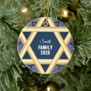 Personalisierter Davidstern Keramik Ornament