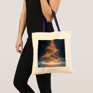 Personalisierter dekorativer goldener Weihnachtsba Tragetasche