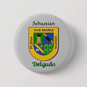 Personalisierter Delgado Historischer Schild Button