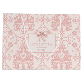 Personalisierter Demasee Rosa Coquette Meilenstein Große Geschenktüte