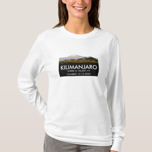 Personalisierter der Kilimandscharo-Aufstieg T-Shirt (Vorderseite)