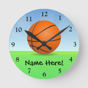 Personalisierter der Sport-Basketball-sonniger Tag Runde Wanduhr