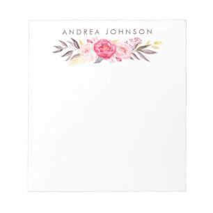 Personalisierter Designer-Pad für Aquarell Bouquet Notizblock