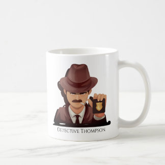 Personalisierter Detektiv mit Abzeichen-Kaffee-Tas Kaffeetasse