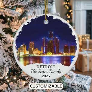 Personalisierter Detroit-Schmuck, Bundesstaat Mich Keramik Ornament