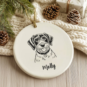 Personalisierter Deutsch Drahthaar Weihnachten Keramik Ornament