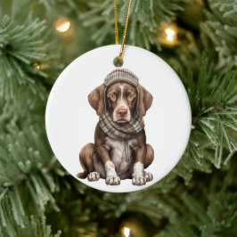 Personalisierter deutscher Kurzfilm-Hund Art Ce Keramik Ornament