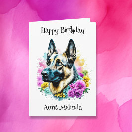 Personalisierter deutscher Schäferhund Geburtstag Karte