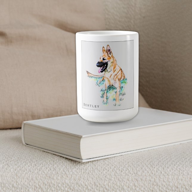 Personalisierter deutscher Schäferhund Malinois Kaffeetasse (Von Creator hochgeladen)