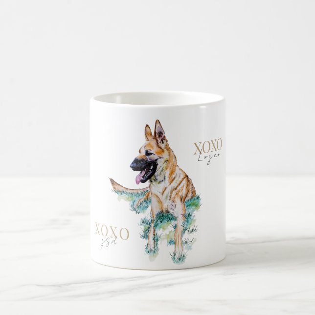 Personalisierter deutscher Schäferhund Malinois Kaffeetasse (Mittel)