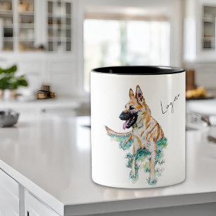 Personalisierter deutscher Schäferhund Malinois Zweifarbige Tasse