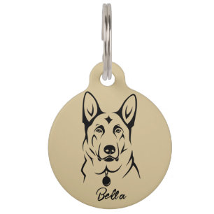 Personalisierter deutscher Schäferhund-Runde-Tag Haustiermarke