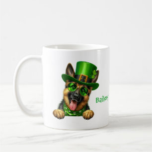 Personalisierter Deutscher Schäferhund St. Patrick Kaffeetasse
