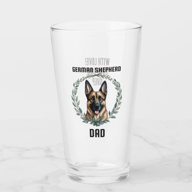 Personalisierter deutscher Schäferhund-Vater Glas (Vorderseite)