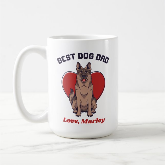 Personalisierter deutscher Schäferhund Vater Indiv Kaffeetasse (Links)