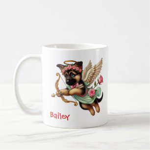 Personalisierter deutscher Schäferhund-Welpe zum V Kaffeetasse