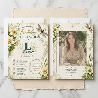 Personalisierter Dezember-Geburtsblumen-Geburtstag Einladung